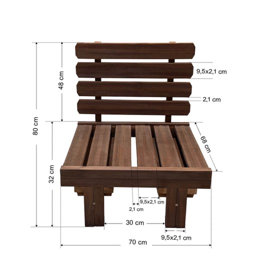 Πολυθρόνα βαρέου τύπου 70x68x80 cm