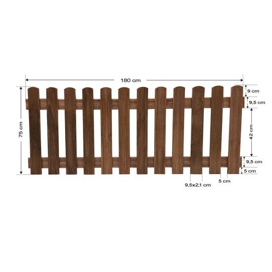 Ξύλινος φράχτης premium 180x75 cm