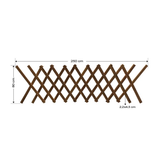 Ξύλινος φράχτης ανοιγόμενος premium 250x80 cm