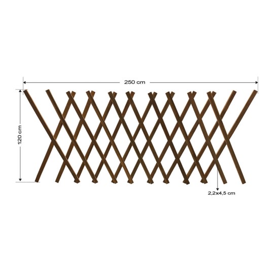 Ξύλινος φράχτης ανοιγόμενος premium 250x120 cm