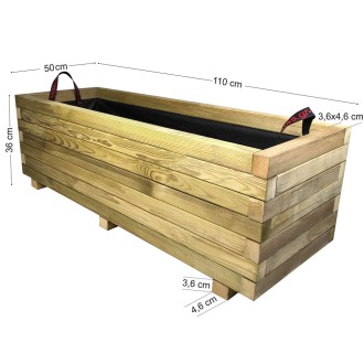 Wooden Planter parallelogram 110x50x36cm