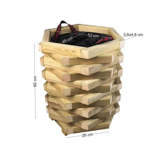 Γλάστρα εισόδου δωδεκάγωνη -ανοιχτές γωνίες - 52x45x60