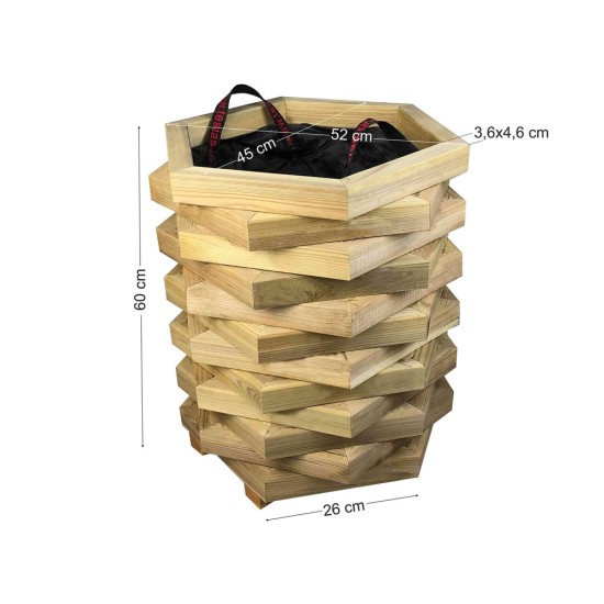 Γλάστρα εισόδου δωδεκάγωνη - κλειστές γωνίες - 52x45x60