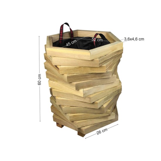 Γλάστρα εισόδου εξάγωνη στριφτή - 52x45x60