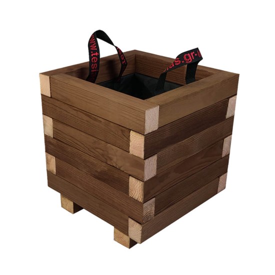 ΤΕΤΡΑΓΩΝΗ ξύλινη γλάστρα - 30x30x32