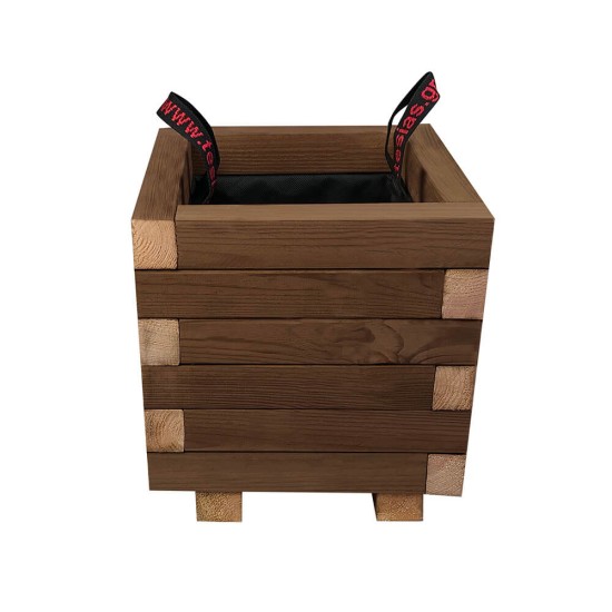 ΤΕΤΡΑΓΩΝΗ ξύλινη γλάστρα - 30x30x32