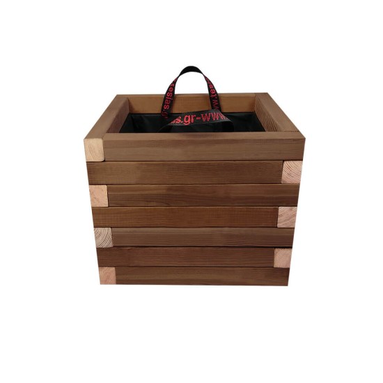 ΤΕΤΡΑΓΩΝΗ ξύλινη γλάστρα - 40x40x36