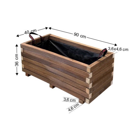 Ζαρντινιέρα Ξύλινη Παραλ/μη 90x40x36cm