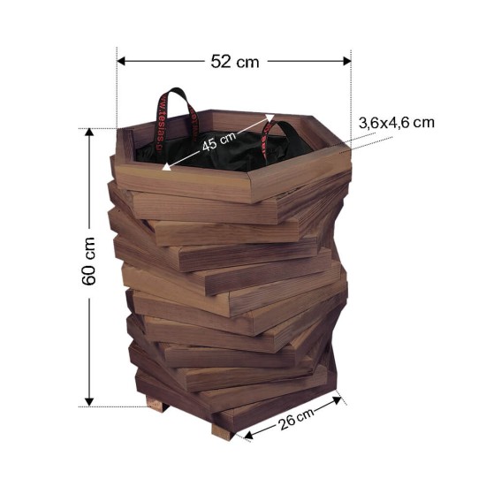 Γλάστρα εισόδου εξάγωνη στριφτή - 52x45x60