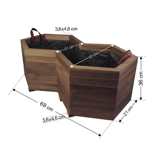 Ζαρντινιέρα Ξύλινη Σχήμα  No8- 69x36cm