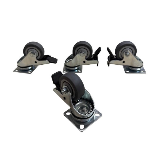 Σετ 4 ρόδες περιστροφικές με φρένο βαρέου τύπου