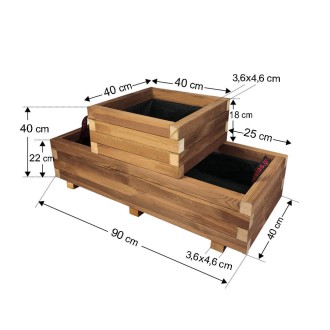 Ζαρντινιέρα δύο επιπέδων Νο1 90x40x40