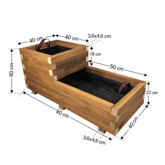Ζαρντινιέρα δύο επιπέδων Νο2 90x40x40