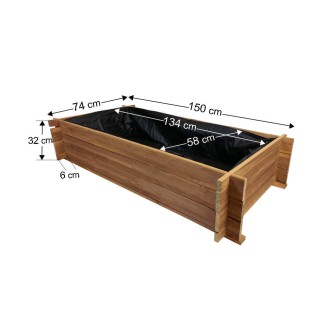 Λαχανόκηπος με πάτο 150x74x32cm
