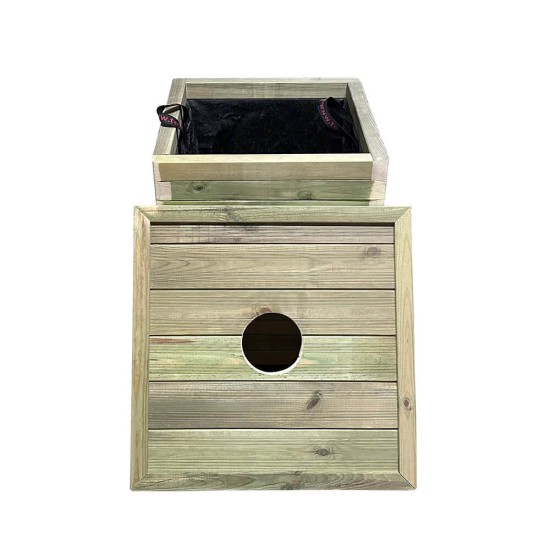 Ξύλινος κάδος απορριμμάτων τετράγωνος | 50x50x65 - 160lt