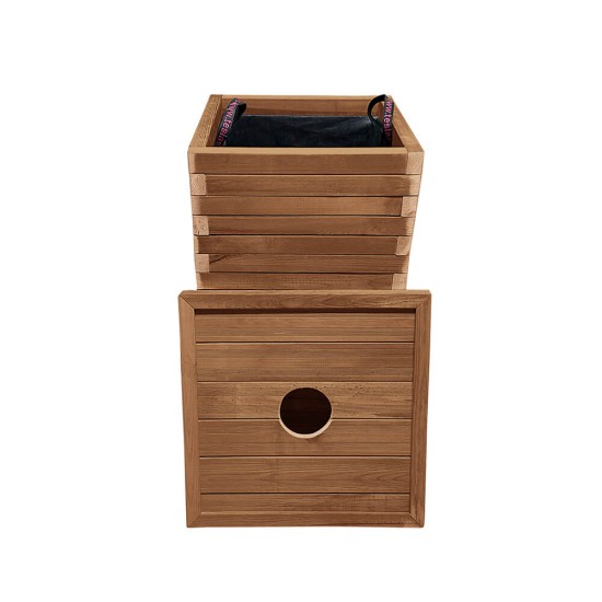 Ξύλινος κάδος απορριμμάτων τετράγωνος | 50x50x94 - 225lt