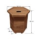 Ξύλινος κάδος απορριμμάτων εξάγωνος | κλειστές γωνίες | Δ52x64cm - 110lt