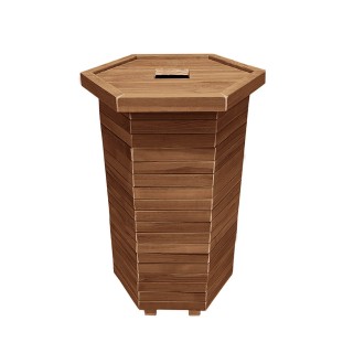 Ξύλινος κάδος απορριμμάτων εξάγωνος | κλειστές γωνίες | Δ52x94cm - 170lt