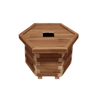 Ξύλινος κάδος απορριμμάτων εξάγωνος | ανοιχτές γωνίες | Δ52x40cm - 60lt