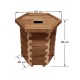 Ξύλινος κάδος απορριμμάτων εξάγωνος | ανοιχτές γωνίες | Δ52x64cm - 110lt