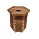 Ξύλινος κάδος απορριμμάτων εξάγωνος | ανοιχτές γωνίες | Δ52x64cm - 110lt