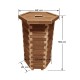Ξύλινος κάδος απορριμμάτων εξάγωνος | ανοιχτές γωνίες | Δ52x94cm - 170lt