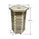 Ξύλινος κάδος απορριμμάτων εξάγωνος | ανοιχτές γωνίες | Δ52x94cm - 170lt