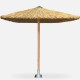 Square straw beach umbrella, heavy-duty type, 9 Beaufort, 210x210cm