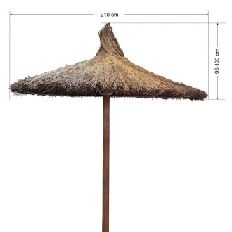 Ξύλινη ομπρέλα θαλάσης Θάμνος Αντοχής 7 μποφόρ