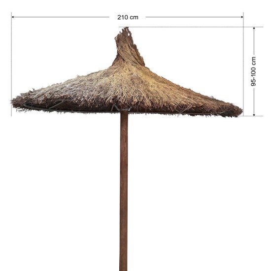 Ξύλινη ομπρέλα θαλάσης Θάμνος Αντοχής 7 μποφόρ