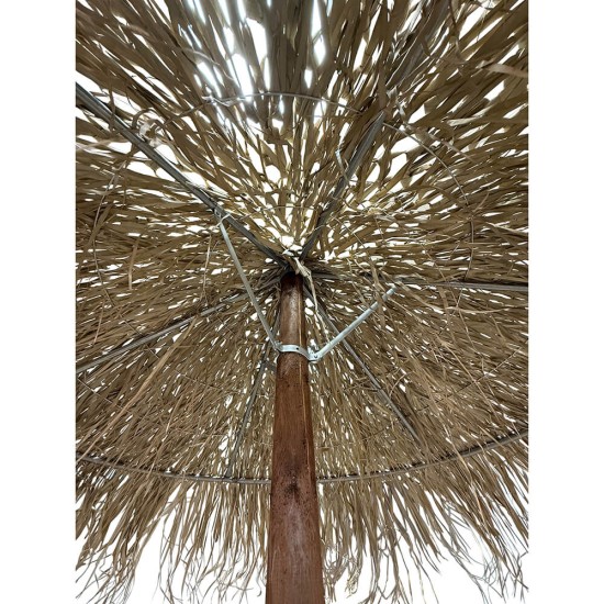 Ξύλινη ομπρέλα θαλάσης Φοινικόφυλλο Αντοχής 6 μποφόρ