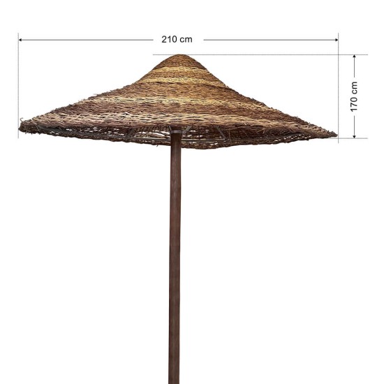 Ξύλινη ομπρέλα θαλάσης Βέργα Δίχρωμη Αντοχής 6 μποφόρ