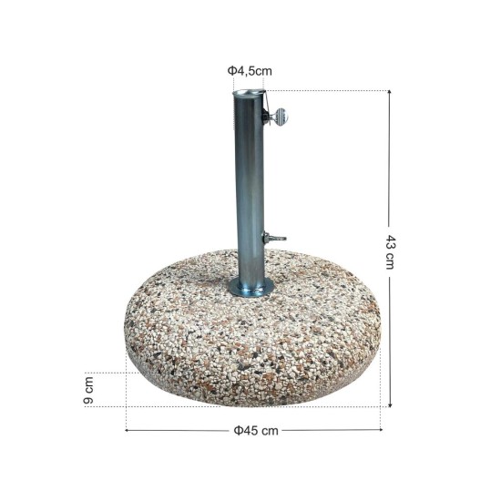 Βάση Ομπρέλας 25kg τσιμεντένια με Ψηφίδα