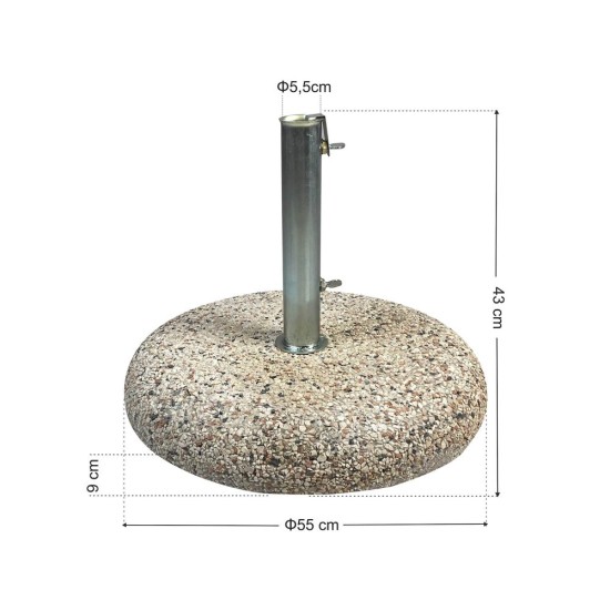 Βάση Ομπρέλας 35kg τσιμεντένια με Ψηφίδα