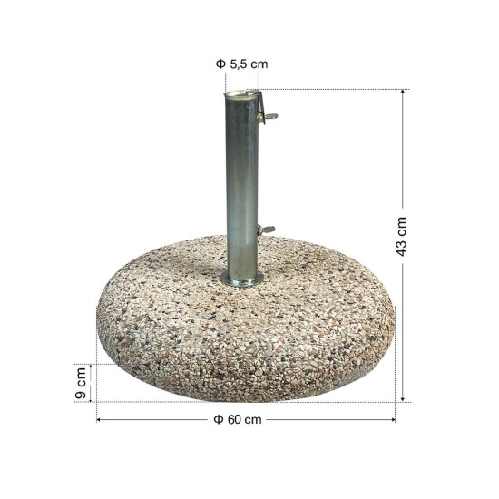 Τσιμεντένια βάση για ομπρέλες παραλίας