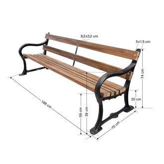 Παγκάκι 4 ατόμων βαρέου τύπου 150 Χ70 Χ74 cm 