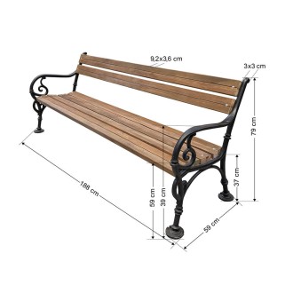 Παγκάκι 4 ατόμων βαρέου τύπου 188 Χ59 Χ79 cm 