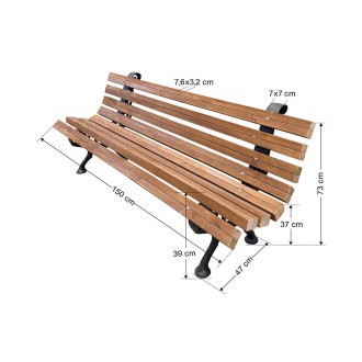 Παγκάκι 4 ατόμων βαρέου τύπου 150 Χ47 Χ73 cm  