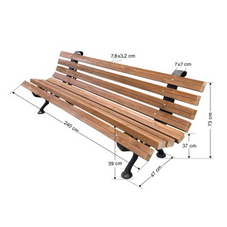 Παγκάκι 4 ατόμων βαρέου τύπου 240 Χ47 Χ73 cm