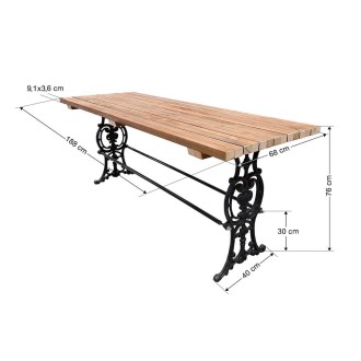 Τραπέζι 8 ατόμων 188Χ68 Χ76 cm