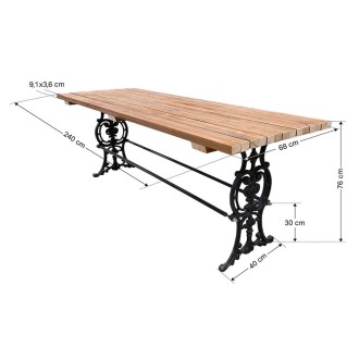 Τραπέζι 10 ατόμων 240 Χ68 Χ76 cm