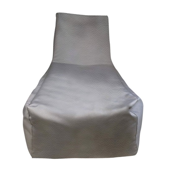 Ξαπλώστρα Πουφ με πλάτη | Αδιάβροχη | 140x65x80x33 | Γκρι Δερματίνη