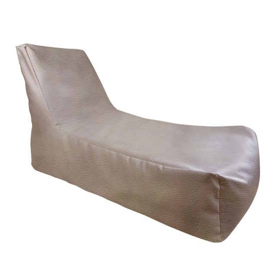 Ξαπλώστρα Πουφ με πλάτη | Αδιάβροχη | 140x65x80x33 | Ελεφαντί Δερματίνη