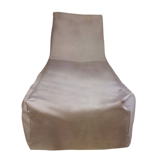 Ξαπλώστρα Πουφ με πλάτη | Αδιάβροχη | 140x65x80x33 | Ελεφαντί Δερματίνη