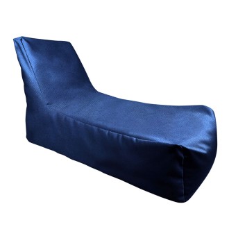 Lounger Pouf with back | Waterproof | 140x65x80x33 | Blue Umbrella Fabric