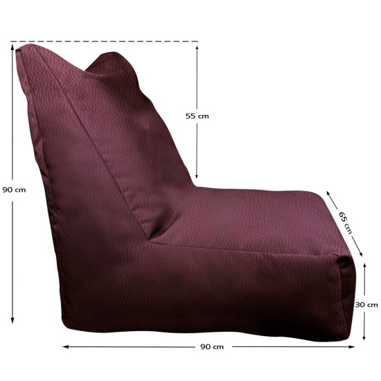 Πολυθρόνα Πουφ | Αδιάβροχη | 90x65x90x33  | Καφέ Δερματίνη