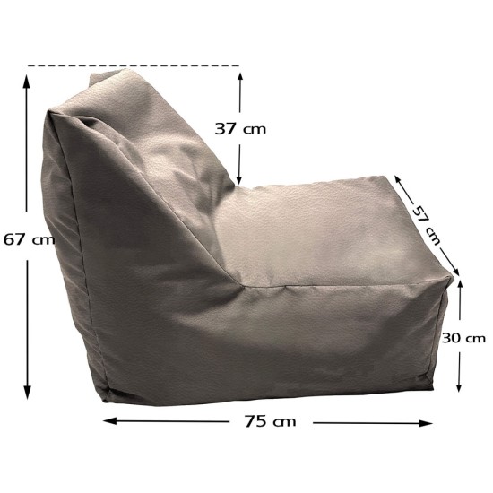 Πουφ Junior Πολυθρονάκι | Αδιάβροχο | 75x67x57x30  | Ελεφαντί Δερματίνη