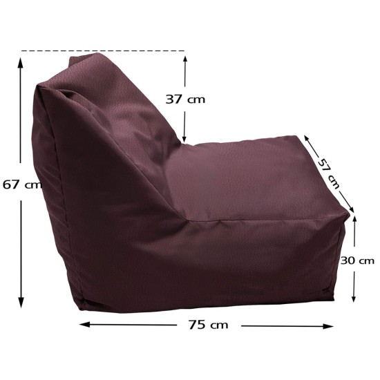 Πουφ Junior Πολυθρονάκι | Αδιάβροχο | 75x67x57x30  | Καφέ Δερματίνη