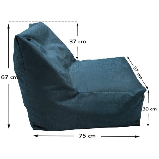 Πουφ Junior Πολυθρονάκι | Αδιάβροχο  75x67x57x30  | Πετρόλ Δερματίνη