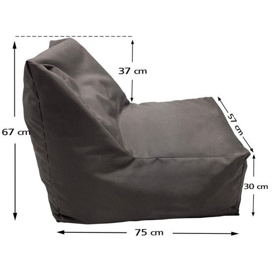 Πουφ Junior Πολυθρονάκι | Αδιάβροχo | 75x67x57x30 | Γκρι Καραβόπανο